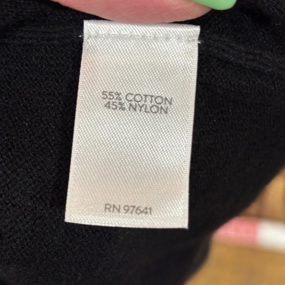 J.Jill Black V Neck Long Sleeve Sweater M Petite Cotton Nylon Blend - Picture 5 of 9